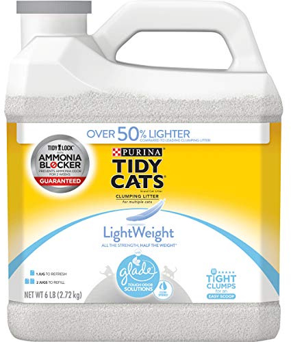 Purina Tidy Cats Light Weight, Low Dust, Clumping Cat Litter, LightWeight Glade Clear Springs Multi Cat Litter - 6 lb. Jug