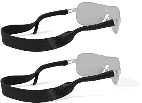 Croakies Original Standard Fit Neoprene Elastic Eyeglass and Sunglass Retainer / Strap, Black (2 Pack)