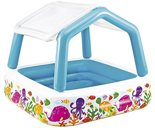 Intex 57470NP - Piscine Gonflable pour Enfant intex avec auvent Amovible - 157 x 157 x 122 cm - 295 l