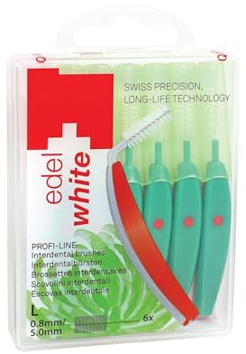 edel+white ID7 Interdentalbürsten L 0,8 mm I 6 x Zahnzwischenraumbürsten zur gründlichen und sanften Zahnreinigung besonders enger Zahnzwischenräume