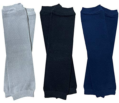 juDanzy 3 Pairs of Navy Black and Gray Baby and Toddler Boys Solid Colors Leg Warmers