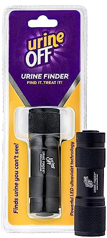 urineOFF Mini LED UV Stain Detector for All Surfaces | High-Powered Ultraviolet Flashlight | Dog & Cat Odor & Stain Finder