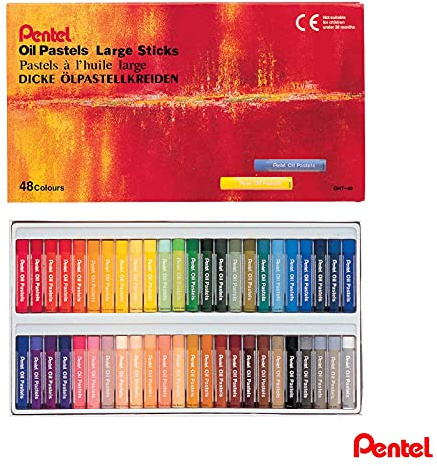 Pentel GH-48 Boite de 48 Pastels à l'huile perfection 10 mm Couleurs assorties
