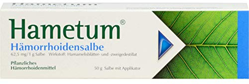 Hametum Hämorrhoiden Salbe + Applikator pflanzliches Arzneimittel mit Hamamelis | 50g | wirkt entzündungshemmend | lindert so Juckreiz und Brennen gegen anfängliche Hämorrhoiden Beschwerden