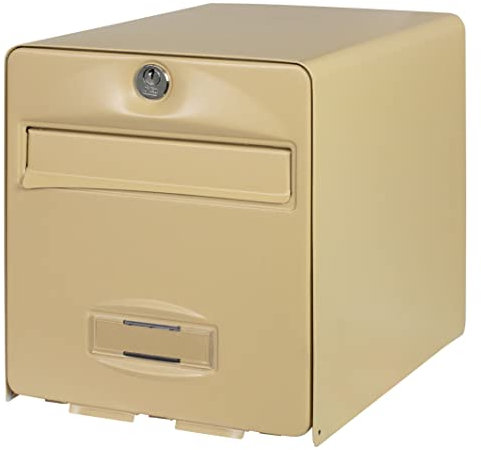 BURG-WÄCHTER Boîte aux Lettres Agréée La Poste, 2 Portes, 509 BE F BALthazar, Beige, en Acier Galvanisé, Avec Porte à Ouverture Totale et Stop-Courrier (Porte bloquée à 120°)