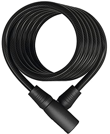 ABUS Spiralkabelschloss Star 4508K/150 - Fahrradschloss aus 8 mm starkem Spiralkabel Sicherheitslevel 2 - Schwarz