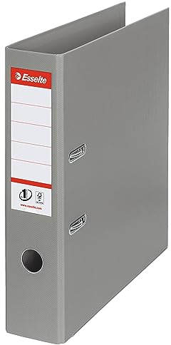 Esselte Ordner, A4, 10er Pack, 75 mm Rückenbreite, Kunststoff, grau, 811380