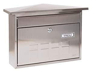 ARREGUI Deco E5707 Buzón Exterior de Acero Inoxidable, Tamaño M (Correo DIN A4 y Revistas), Buzón de Correo, Buzón de Pared de Fondo Estrecho, Antilluvia, Anticorrosivo, Fácil de Instalar, INOX