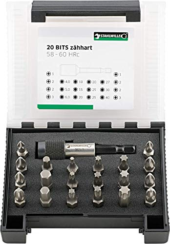 STAHLWILLE Bit Set 21-tlg. | Bitsatz mit 1/4 Bithalter magnetisch | TORX, Innensechskant und Kreuzschlitz (PH, PZ) Bits, | für Akkuschrauber und Schlagschrauber