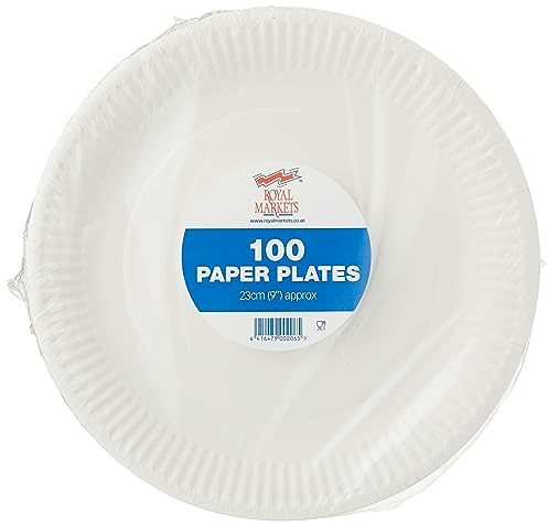 bar@drinkstuff Paper Plates 23cm, Pack of 100