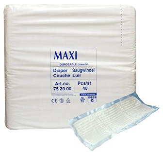 Tena Maxi 20 x 60 Traversable - Couche pour Adultes - Protection Nocturne et Incontinence Sévère - Unité de 20 - Blanc - Jetable