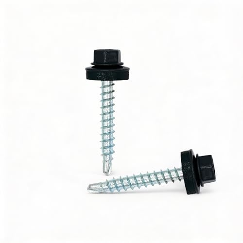 Twistec Trapetsplåtskruvar, 100 stycken, Color-Head 4,8 x 35 mm grafit svart 9011
