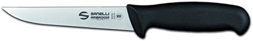 Sanelli Ambrogio Ambrogio Sanelli-Supra-Coltello Disosso Retto. Manico Ergonomico in Polipropilene, Colore: Nero. Lama: Retta, in Acciao Nitro-B Inox all'azoto. Cm: 14, Stainless Steel, Grigio