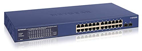 NETGEAR GS724TPP 24 Port Gigabit Ethernet LAN PoE Switch Smart (Netzwerk Switch Managed mit 24x PoE+ 380W, 2x 1G-SFP, Desktop oder 19 Zoll Rack-Montage, ProSAFE Lifetime-Garantie)
