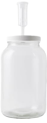 FastRack 1 Gallon Mason Jar Wide Mouth & Twin Bubble Airlock for Fermentation, Pickling, Brewing & Dry Storage – BPA-Free One Gallon Glass Jar with Lid