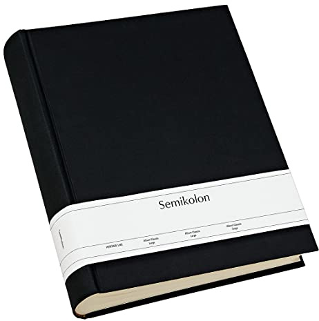 Semikolon 351026 Foto-Album Classic Large - 24,5 x 30,5 cm - 130 Seiten cremefarben, für 260 Fotos - black schwarz