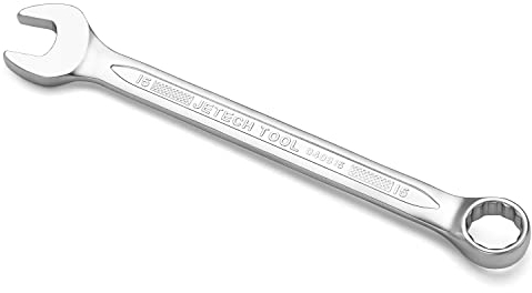 Jetech Ringmaulschlüssel 15mm – Hochfester Schraubenschlüssel aus Cr-V Stahl mit sandgestrahlter Oberfläche