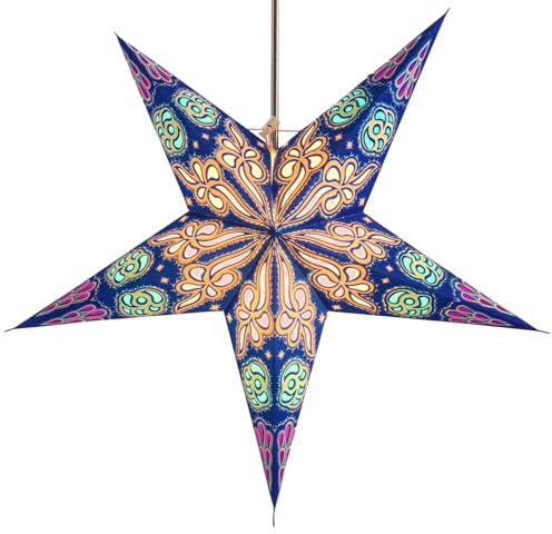 GURU SHOP hopvikbar adventslampa/pappersstjärna/julstjärna, 60 cm – Baldur, stjärna, fönsterdekoration