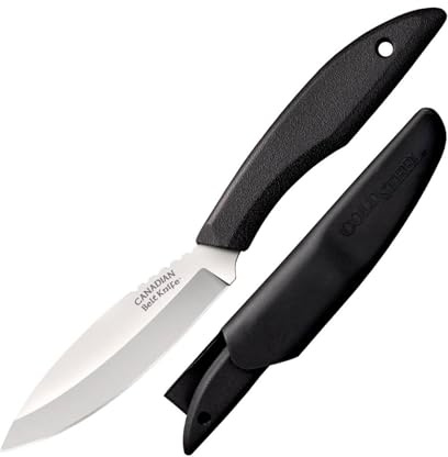 Cold Steel Canadian Belt 4 German 4116 Stainless Steel Fixed Blade Drop Point Outdoor Hunting Utility Knife, 4.5 High Impact Polypropylene Handle, Durable Secure-Ex Sheath Included