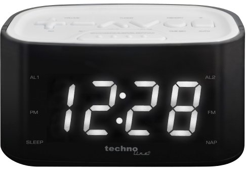 Technoline WT 465 LED Radiowecker mit Tasten im Play-Controller Design, weiß