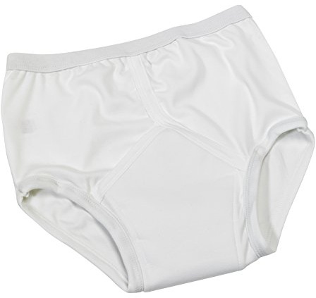 Patterson Medical män av traditionell slip med integrerad inkontinens Pad One par – X-Large, vit