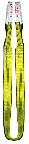PONSA 3t-5m. Élingue Plate Double Bande avec Boucles, 3000 kg - 5 mètres, avec Traitement PONSAGARD Contre coupures et abrasions. 030191005108.