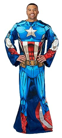 Northwest Marvel Coperta comoda con maniche, per adulti (121,9 x 180,3 cm), Capitan America
