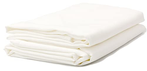 2er Pack Bettlaken 150x250 cm Weiß Baumwolle Linon – Betttuch Leintuch Laken ohne Gummizug, Kochfest & strapazierfähig, passend für 90x200 cm Matratzen