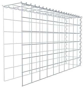 GABIONA Cesta de piedra rectangular de 10 x 10 cm, profundidad de 20 cm, cesta de cultivo tipo 4, cierre de espiral, galvanizada (100 x 60 x 20 cm)