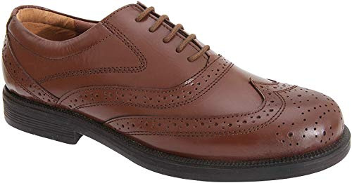 Scimitar - Scarpe stringate da uomo full-brogue, colore nero, Marrone (marrone), 14 UK