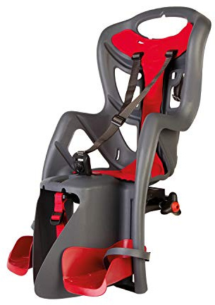 Pepe - Asiento Posterior de Bicicleta - para niños de hasta 22 kg, de 3 a 8 años - Se Fija al Portaequipaje - Gris Oscuro