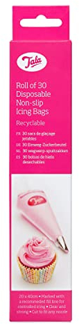 Tala 30 stora återanvändbara glasyrpåsar, extra starka halkfria klara spritspåsar, engångs för kakor, cupcakes och bakning, passpoal, bakning, dekorationer, passar alla munstycken, baketillbehör, 20 x