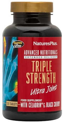 NaturesPlus Ultra Joint Triple Strength - Glucosamine Tablets with MSM, Chondroitin, Vitamin C, Manganese, Black Cherry, Celadrin - Fast Action, Gluten Free - 120 Tablets