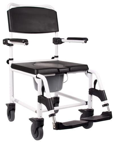 MOBILEX Dusch-/Toilettenrollstuhl Kakadu: Aluminium, Standard, Schwarz und Weiß