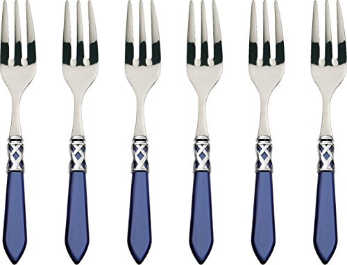 Bugatti ALC2 M-N4217 Aladino 6 Piezas Juego de Cubiertos para Tartas Tenedores Acero/ABS Azul 21 x 18 x 3 cm