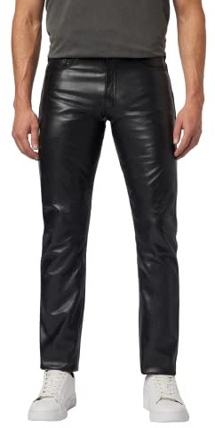 JEANS COW WAXY von RICANO Herren Lederhose, Rind Nappa Echtleder (34, schwarz)