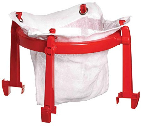 KitchenCraft Home Made Jam Strainer/Jelly Bag and Stand with Recipe in Gift Box, Plastic/Polyester, 2 Pieces, White/Red