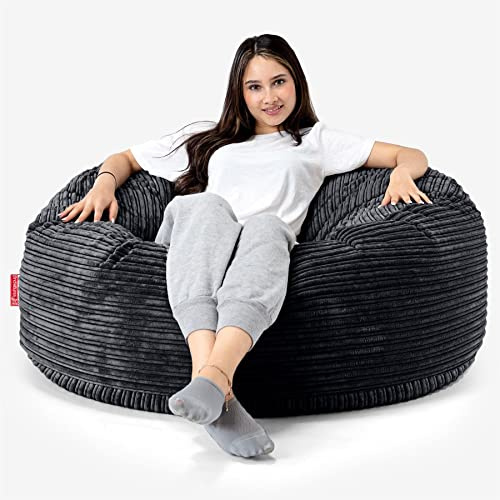 Lounge Pug, Canapé Pouf Géant 'Mammouth', Côtelé Noir