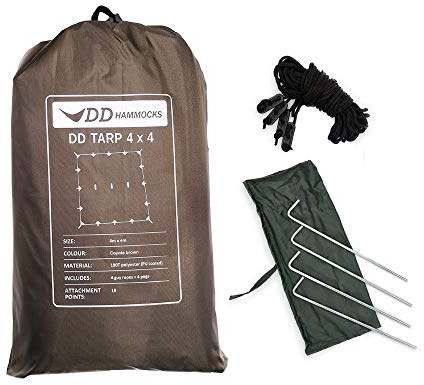 DD Hammocks Telone 4x4 – Grande Tapaulin resistente alle intemperie per campeggio di gruppo e riparo all'aperto Bushcraft