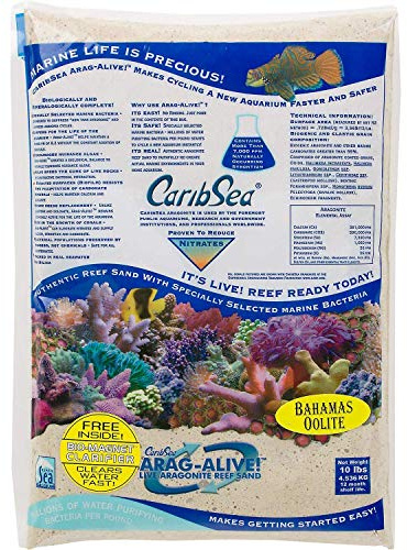 Caribsea Arag-Alive Bahamas Oolite Aquarium Sand, 10-Pound