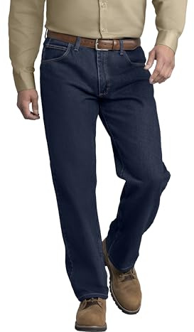 Red Kap Men's Relaxed Fit Jean - Heavy Duty Jeans with Comfortable Denim, 5 Pocket Styling, Tapered Fit for Work Boots, Prewashed Indigo, 48x34