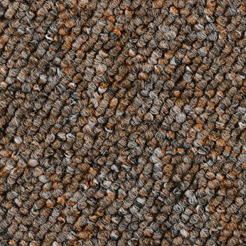 Teppichboden braun Meterware in 500cm und 400cm Breite mit Vliesrücken Schlingenteppich Auslegware für Wohnzimmer und Esszimmer