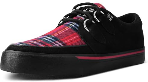 T.U.K. Vegan Creeper Sneaker - Scarpe da Ginnastica per Uomo e Donna - Colore Tartan Nero - Stile Punk, Goth e Rocker in Pelle e Scarpe Stringate - Taglia EU45