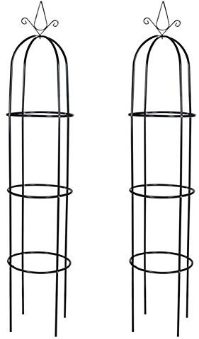 Lot de 2 pcs Tuteur pour Plantes Colonne Rosier Arches Plante Grimpante en Métal Robuste Décoration de Jardin Hauteur de 1,9 m Diamètre de 38 cm
