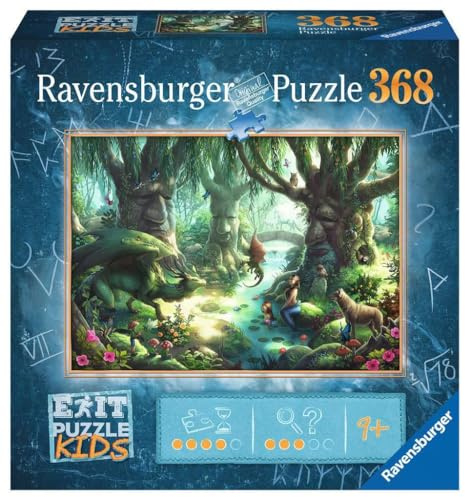 Ravensburger EXIT Puzzle Kids - 12955 Den magiska skogen - 368 bit pussel för barn från 9 år och uppåt, barnpussel