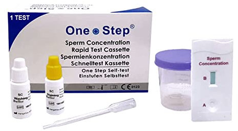 One+Step Fertilità Maschile Sperm Test per conteggio Spermatozoi per Uomo - Kit diagnosi Sperma Rapido - Misura la concentrazione di spermatozoi in modo sicuro e preciso