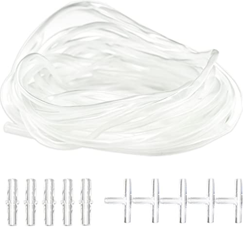 LAMXD 10 m morbido standard ossigeno Airline tubatura con 10 connettori PZ, 4 x 6 mm trasparente acquario tubo di linea aria accessori pompa di aria per acquari