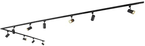 QAZQA - Modern Smartes Schienensystem Komplettset I Spotlight I Deckenspot I Deckenstrahler I Strahler schwarz 1-phasig 10-Licht inkl. WiFi GU10 - Iconic Jeana I Wohnzimmer I Schlafzimmer - Aluminium