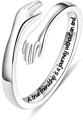 Yesteel Best Friendship Gifts for Women Friendship Gifts for Women Friends Friendship Rings Hug Ring for Women Friend Jewelry