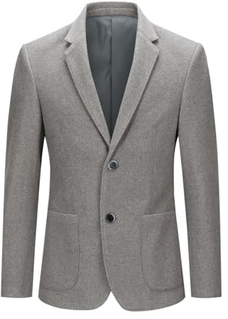 Allthemen Blazer Hombre Formal de Lana Chaqueta Ajustada con Dos Botones a Cuadros para Invierno
